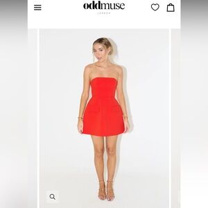 The Ultimate Muse Strapless Dress | Red 
XS